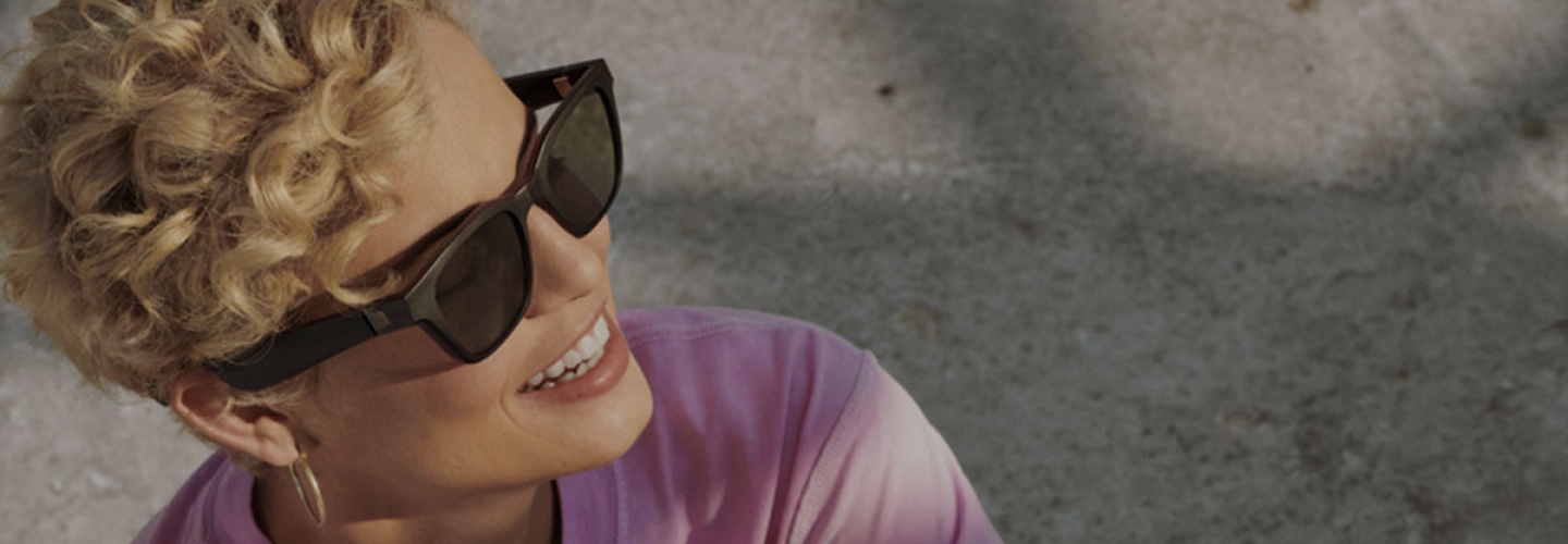 Person wearing Bose Frames